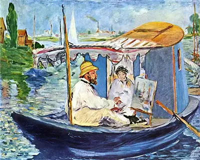Monet Painting in his Studio Boat Edouard Manet
